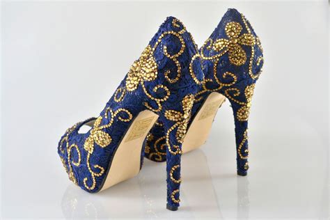 blue and gold tennis shoes|royal blue and gold heels.